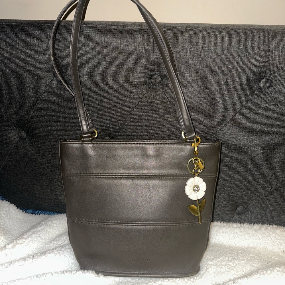 COACH Vintage Tribeca Bag 9098 Leather  Dark Gray